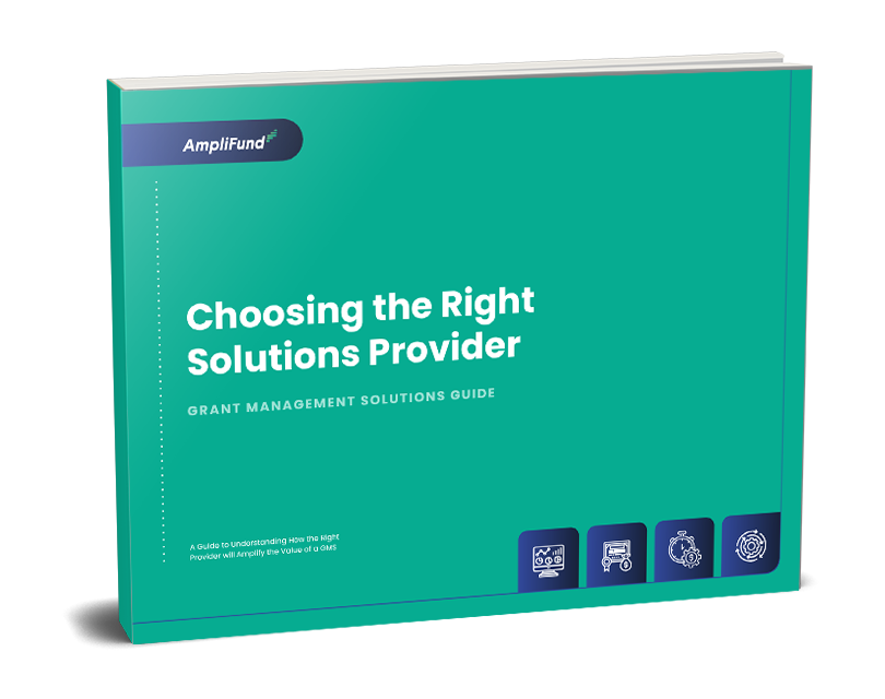 cover of AmpliFund guide to Choosing the Right Solutions Provider