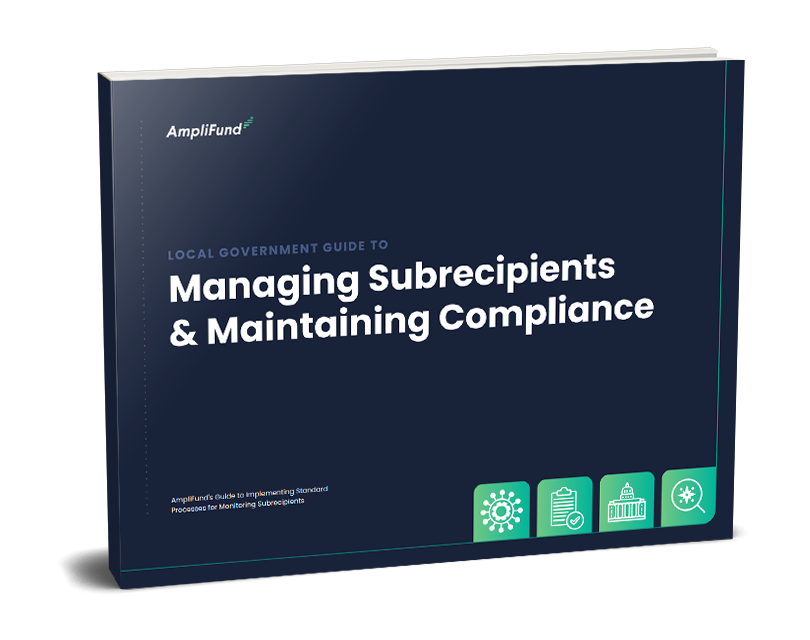 cover of AmpliFund guide to Managing Subrecipients & Maintaining Compliance
