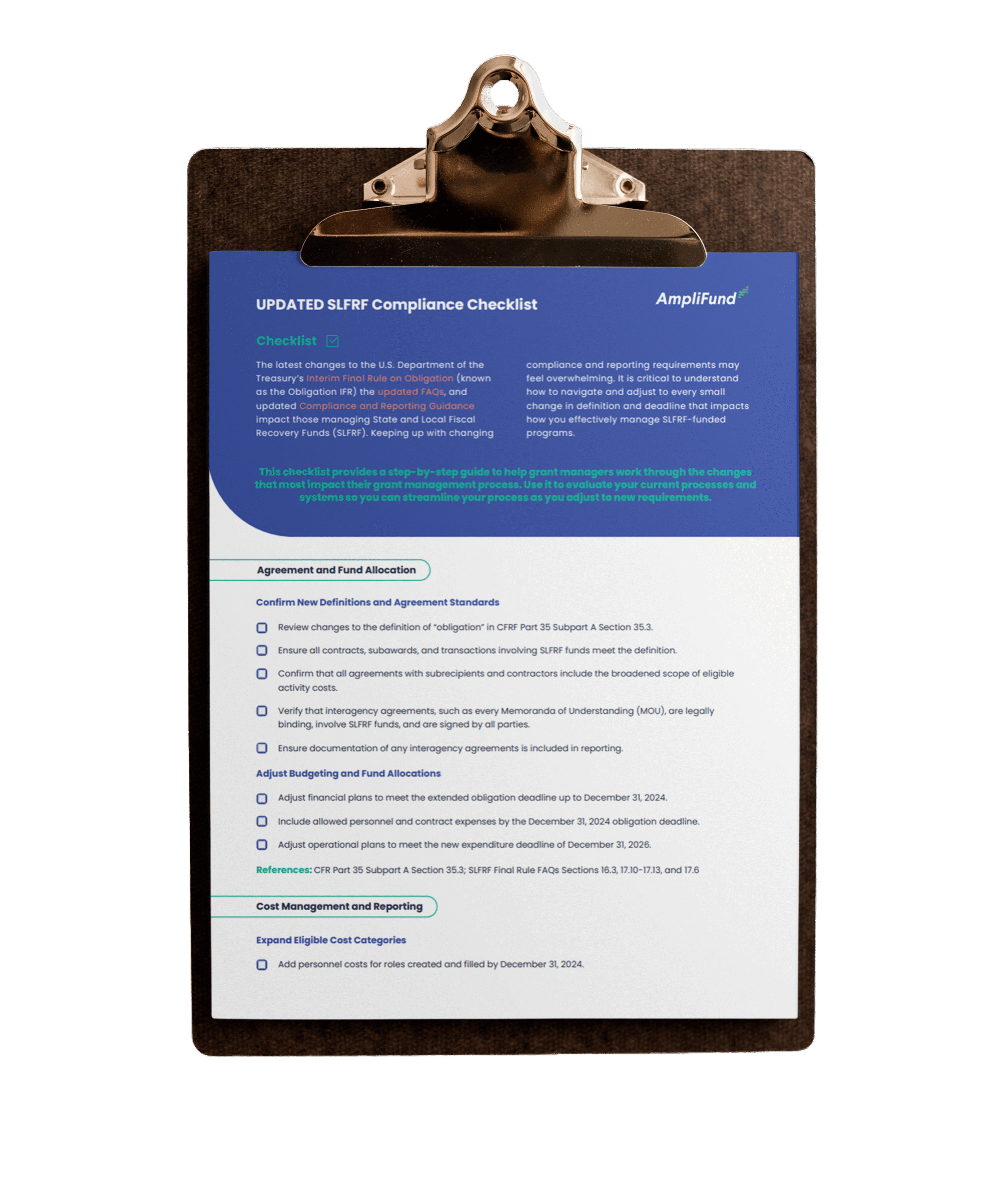 Updated SLFRF Compliance Checklist Image