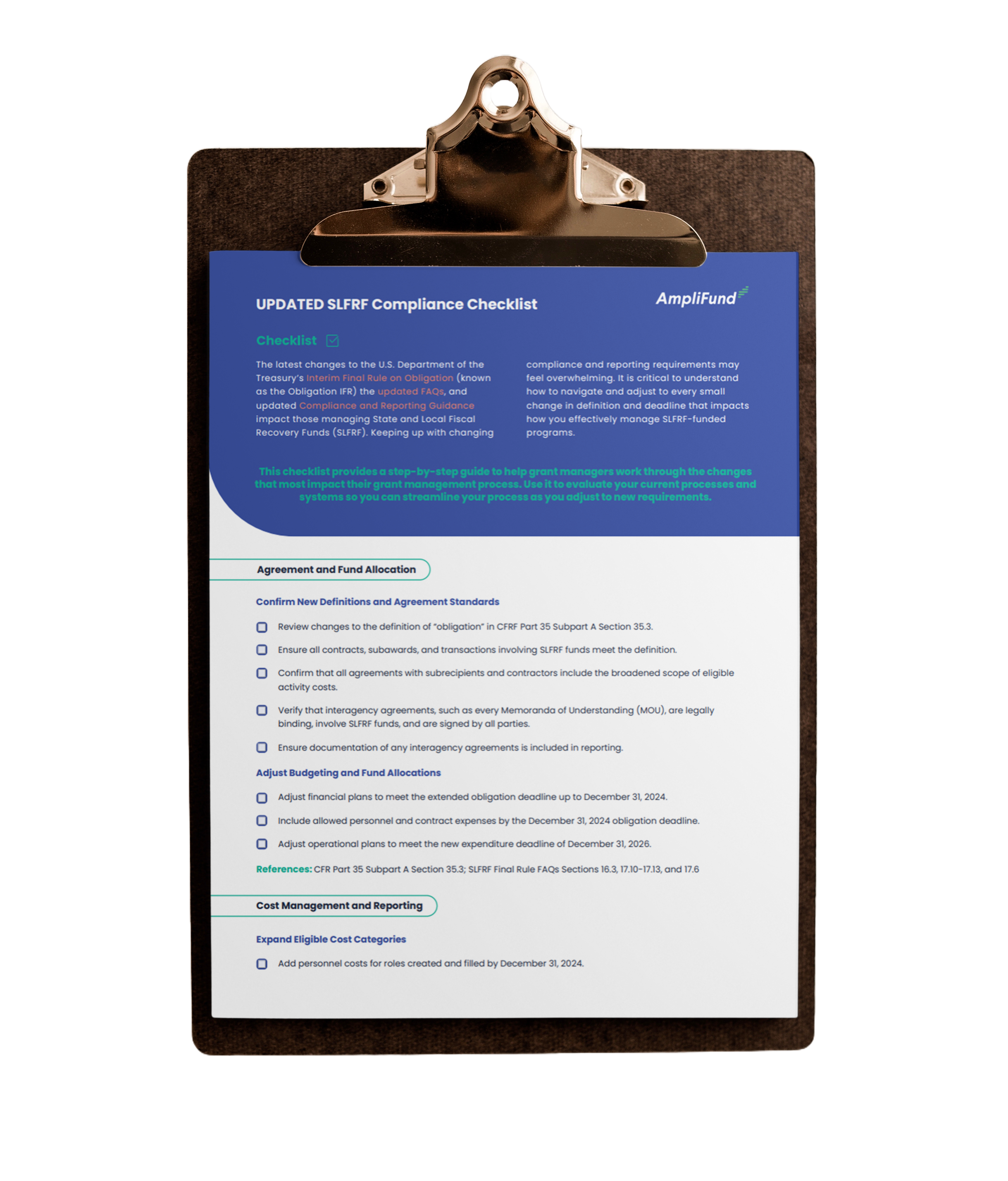 Updated SLFRF Compliance Checklist Image