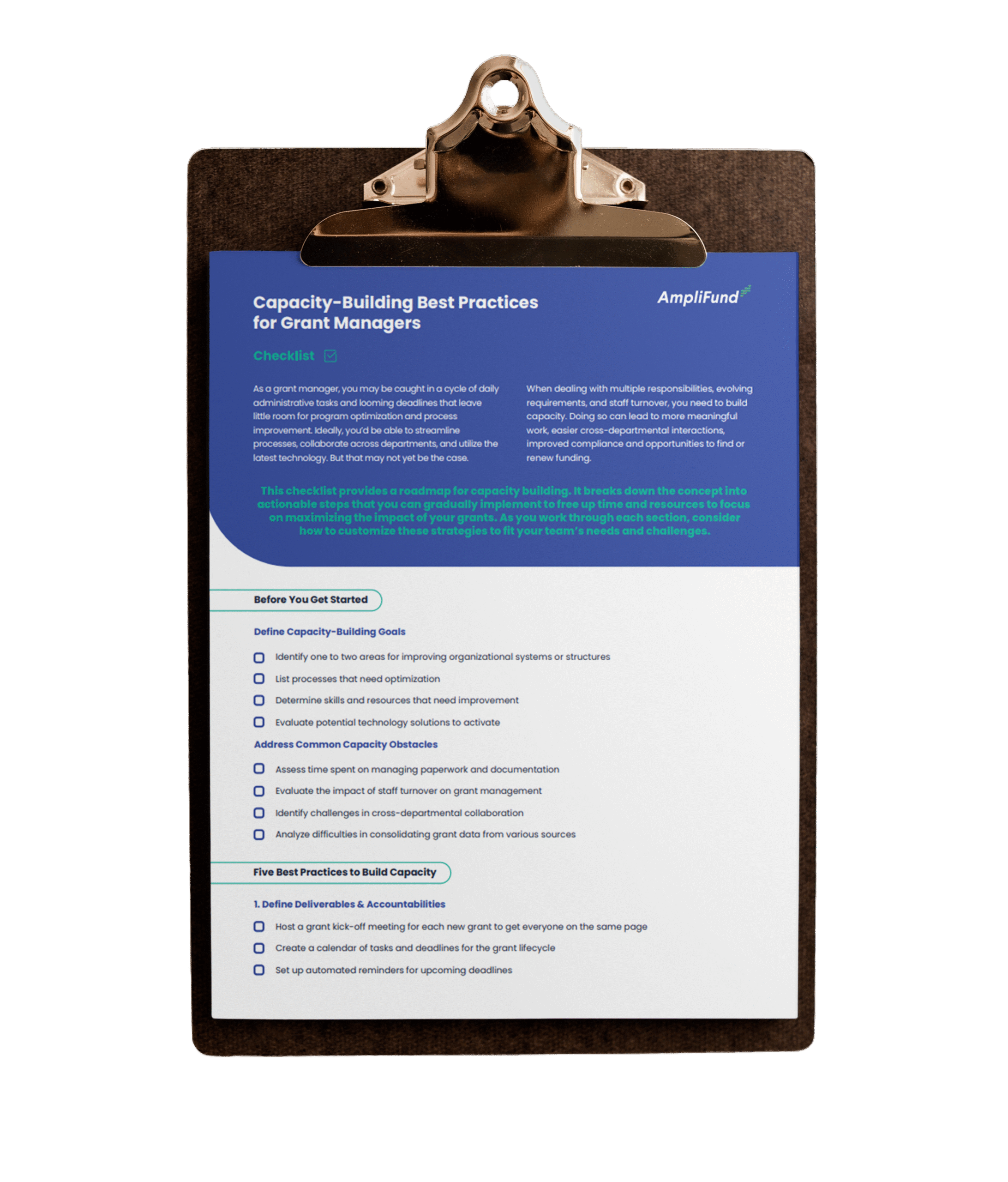 Capacity-Building Best Practices for Grant Managers Checklist