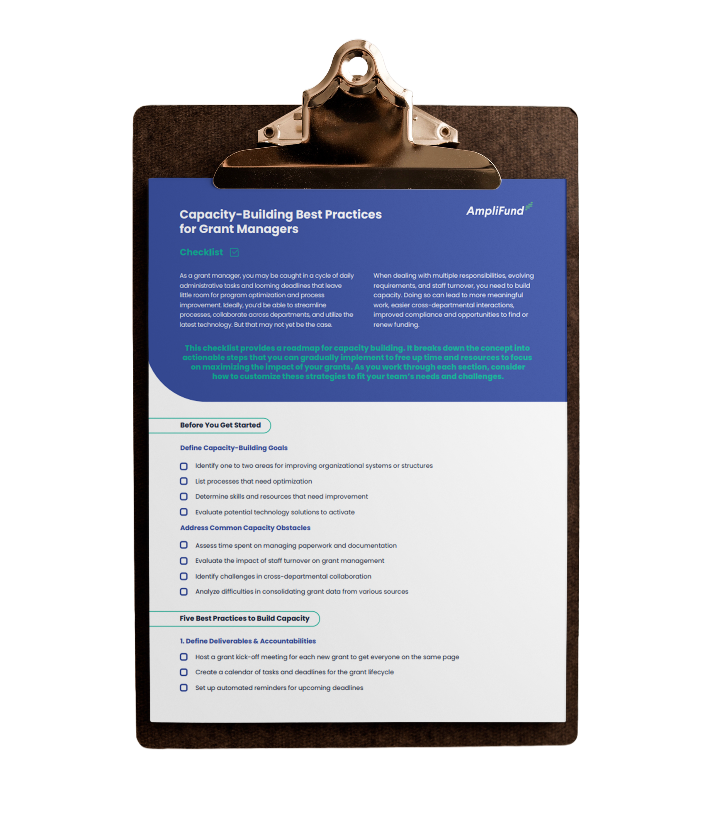 Capacity-Building Best Practices for Grant Managers Checklist